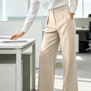 Womens Dress Pants Wide Leg Office Work Business Casual Slacks