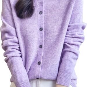 Chanyarn Women's Crewneck 100% Merino Wool Sweater 2026 Spring Fall Solid Long Sleeve Seamless Knitted Cardigan Sweater